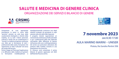 Salute e Medicina di genere clinica: organizzazione dei servizi e bilancio di genere. Il 7 novembre il convegno ECM dell'AUSL Toscana Centro