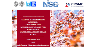 Salute e medicina di genere: un approccio multidisciplinare per garantire l'appropriatezza delle cure. Il 12 dicembre il convegno all'AOUP